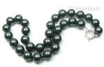 Peacock black round shell pearl necklace discounted sale, 12mm