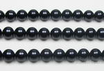 8mm round black shell pearl strand, jewelry making supply