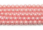 8mm round pink shell pearl strand, beads craft supply sale