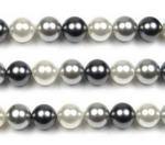 12mm round white, light grey, dark grey shell pearl bead on sale